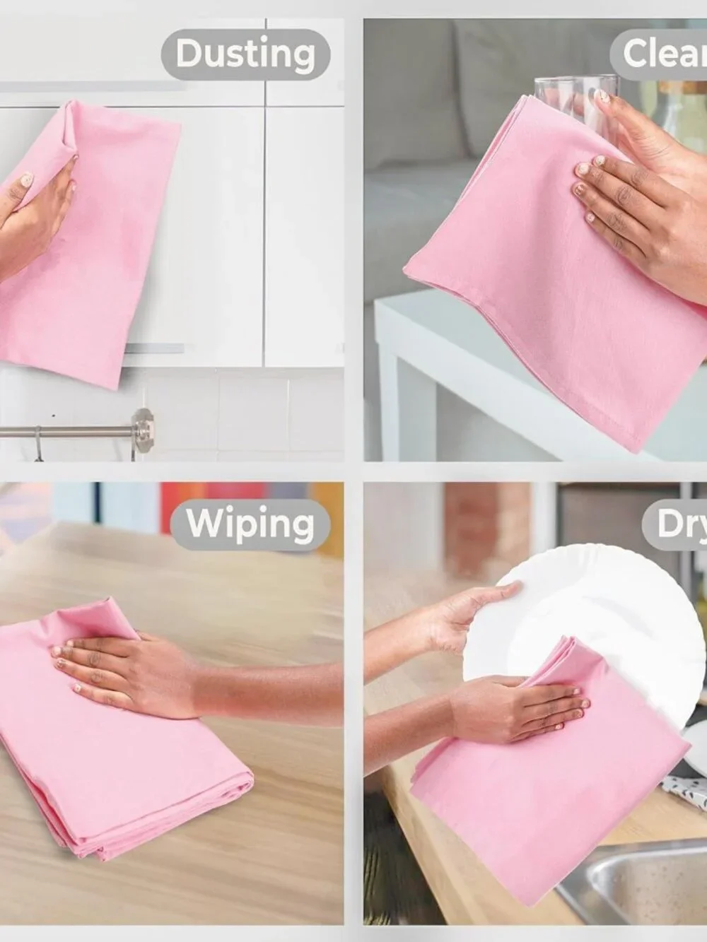 Kitchen Towels 100% Cotton Dish Towels for KitchenSet of 6 20”x30” Dish Cloths H - Picture 6 of 6